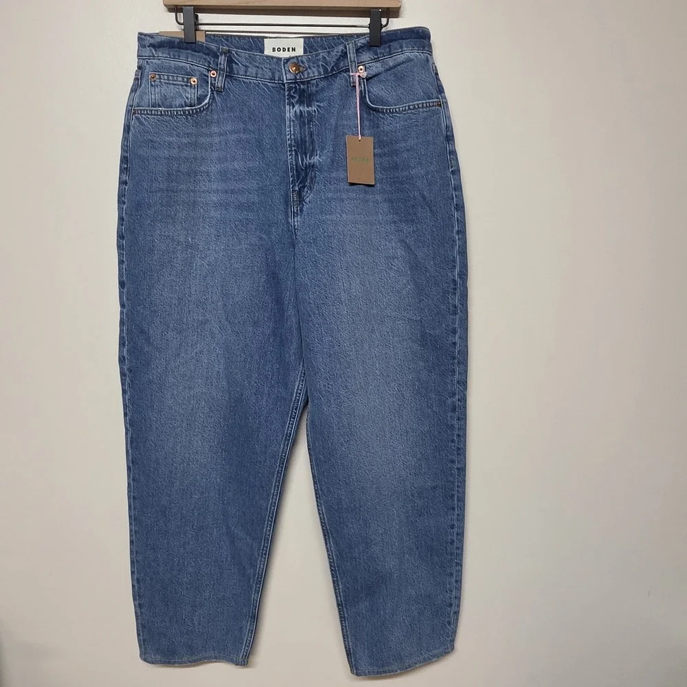 Boden Jeans Size W32/L32 (34x28) Blue High Rise 90s Tapered Relaxed Barrel R0323
